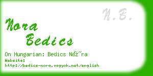 nora bedics business card